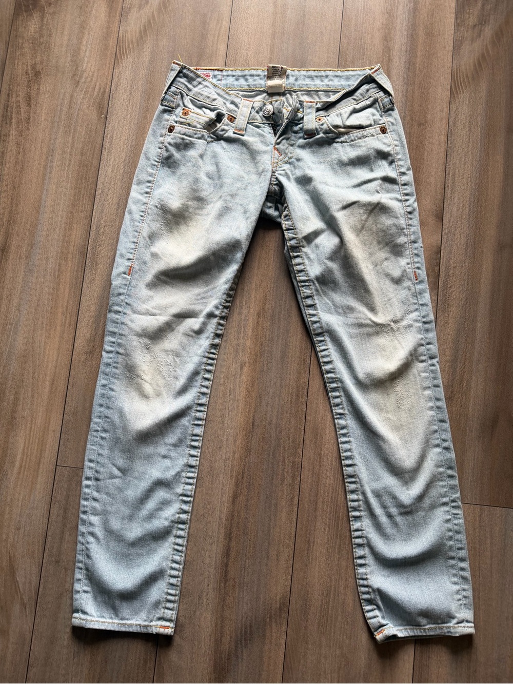 True Religion Light Blue Skinny Jeans with Subtle Fading